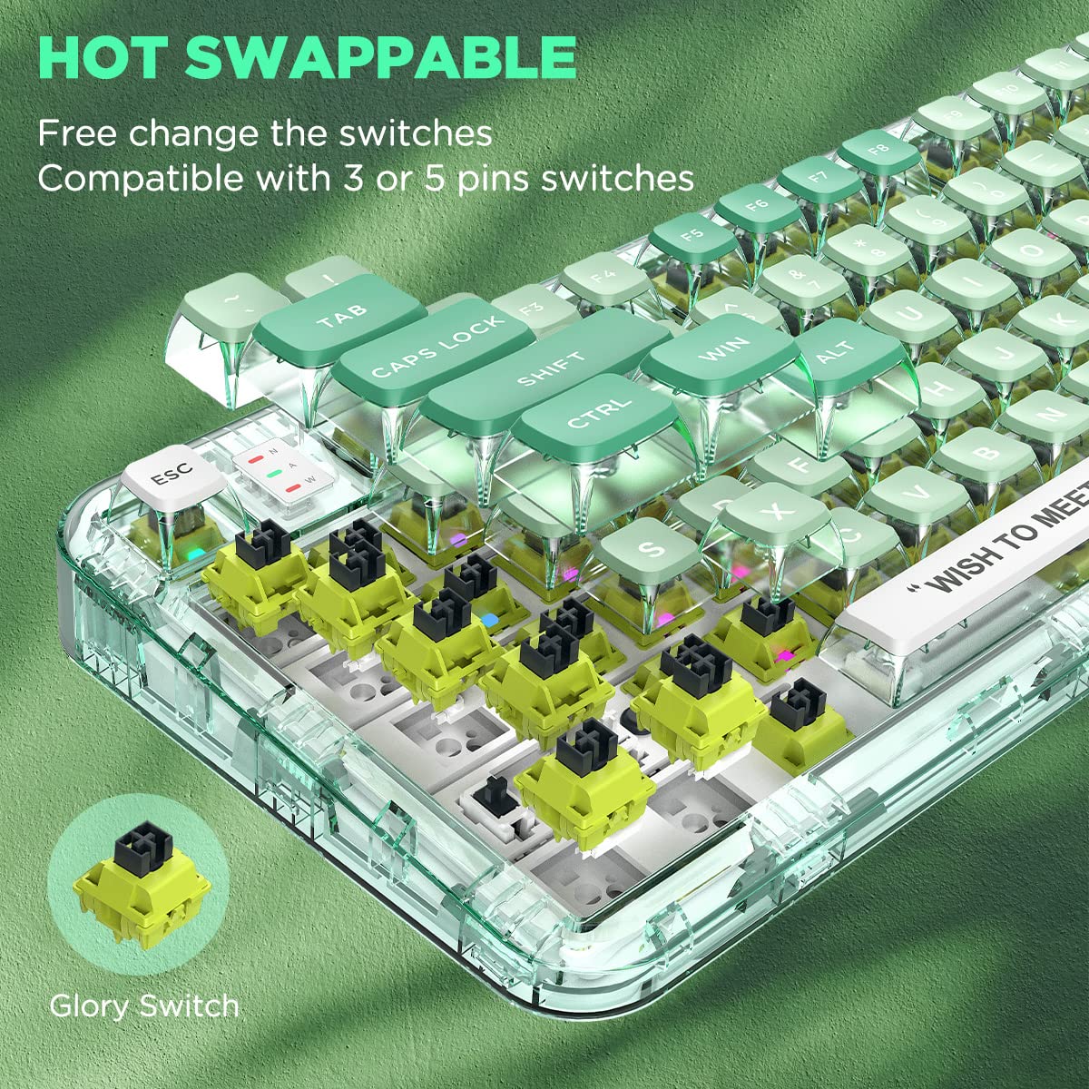 Amazon | Coolkiller CK75メカニカルキーボード バックライト付き充電